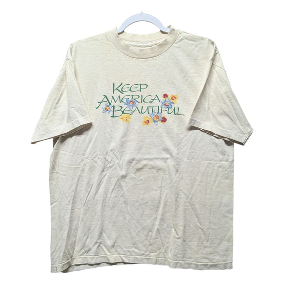 90s Keep America Beautiful Flower T Shirt - Picture 1 of 6